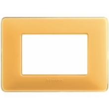 matix - placca 3 posti colors ambra - BTICINO AM4803CAB product photo
