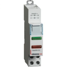 PORTALAMPADA DOPPIO PER SEGNALAZIONE CON LED ROSSO+VERDE A 110-400VAC - 1 MODULO BTDIN - BTICINO FN40RV110 product photo