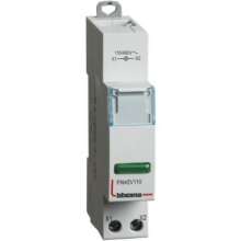 PORTALAMPADA PER SEGNALAZIONE SINGOLA CON LED VERDE A 110-400VAC 1 MODULO BTDIN - BTICINO FN40V110 product photo