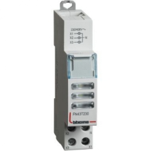 PORTALAMPADA TRIPLO PER SEGNALAZIONE CON LED TRASPARENTI A 230-400VAC 1 MODULO BTDIN - BTICINO FN43T230 product photo