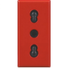 PRESA BIPASSO 2P+T 10/16A ROSSA AXOLUTE - BTICINO H4180R product photo