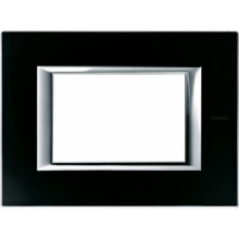 PLACCA 3P VETRO NERO NOTTE AXOLUTE - BTICINO HA4803VNN product photo