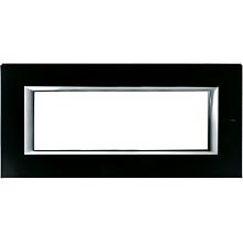 AXOLUTE - PLACCA 6P VETRO NERO NOTTE - BTICINO HA4806VNN product photo