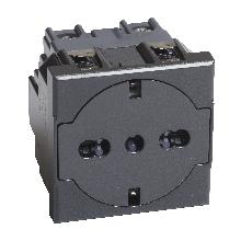 AXOLUTE HS4140/16F PRESA FLAT ANTRACITE SHUKO BIPASSO10/16A - BTICINO HS4140/16F product photo