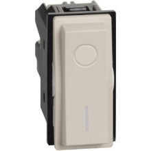 INTERRUTTORE 2 POLI 16A ILLUMINABILE 1 MODULO SABBIA LIVING NOW - BTICINO KM4002 product photo