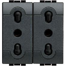 LIVING INT - PRESA DUPLEX BIPASSO 10/16A - BTICINO L4180/2 product photo