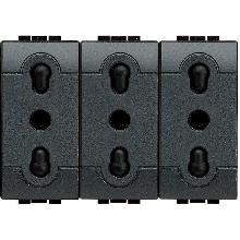 LIVING INT - PRESA TRIPLEX BIPASSO 10/16A - BTICINO L4180/3 product photo