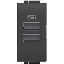 LL - CARICATORE USB TIPO A+A 1M ANTRACITE - BTICINO L4191AA - BTICINO L4191AA product photo