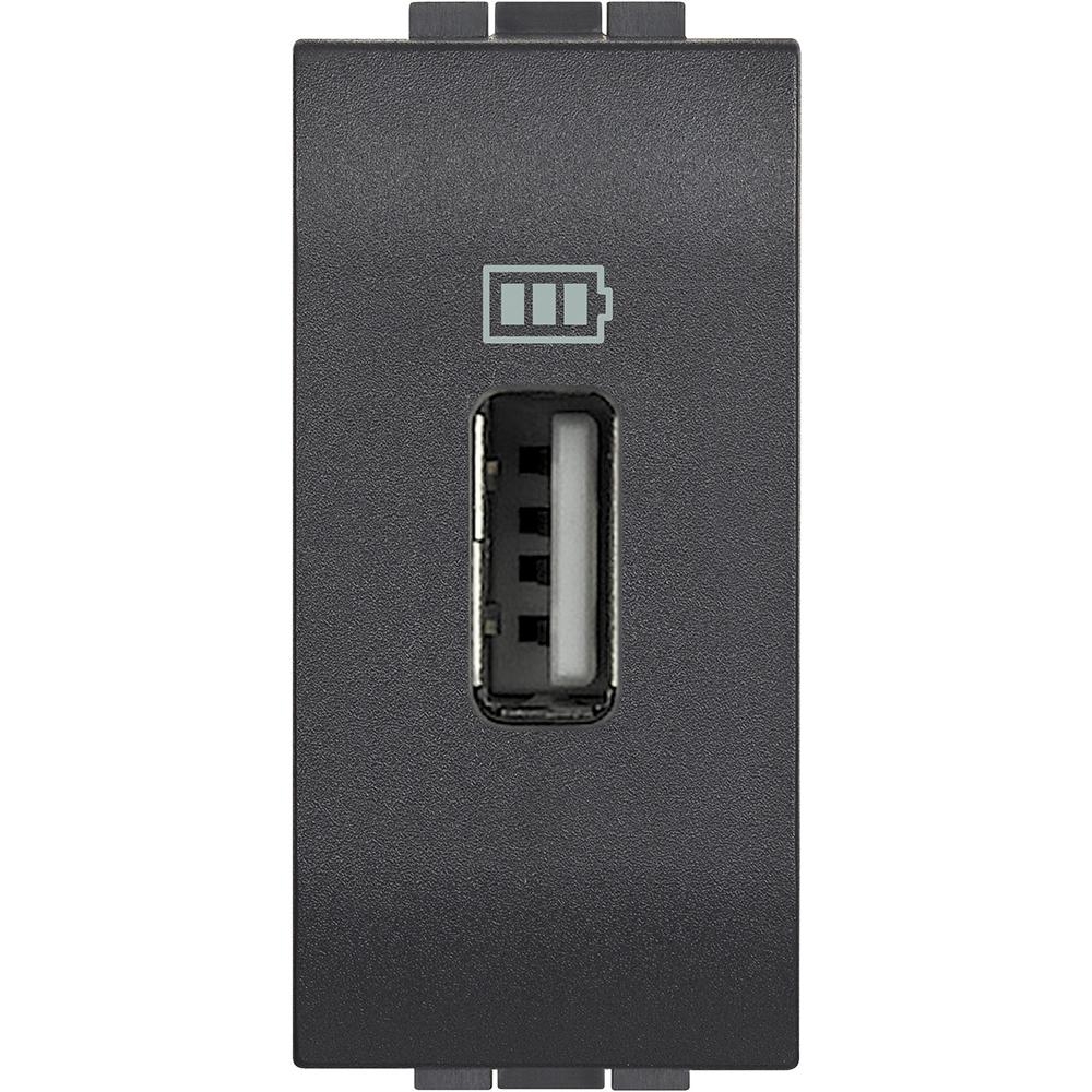 LIVING LIGHT USB CHARGER 1,1A ANTHRACITE L4285C1 - BTICINO L4285C1 product photo