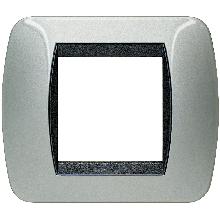 LIVING INT-PL.2P X SCAT.TONDA ALLUMINIO CHIARO - BTICINO L4802AL - BTICINO L4802AL product photo