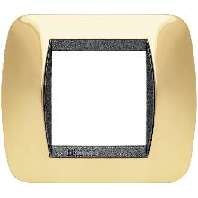 LIVING INT - PLACCA 2 POSTI ORO VERO - BTICINO L4802OR product photo