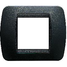 LIVING INT - PLACCA 2P PLASTICA ACCIAIO S. - BTICINO L4802PA product photo