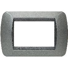 LIVING INT - PLACCA 3 POSTI ACCIAIO SCURO - BTICINO L4803AC product photo
