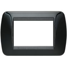 LIVING INT - PLACCA 3 POSTI NERO SOLID - BTICINO L4803NR product photo