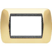 LIVING INT - PLACCA 3 POSTI ORO VERO - BTICINO L4803OR product photo