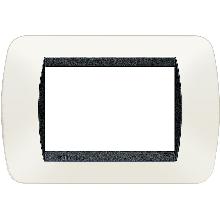LIVING INTERNATIONAL PLACCA 3P PLASTICA BIANCO S. L4803PB - BTICINO L4803PB product photo