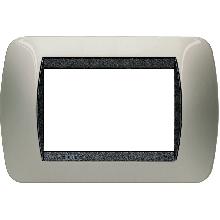 LIVING INT - PLACCA 3 POSTI TITANIO CHIARO - BTICINO L4803TC product photo
