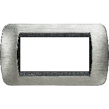 LIVING INT - PLACCA 4P ACCIAIO SPAZZOLATO - BTICINO L4804ACS product photo