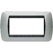 LIVING INT - PLACCA 4 POSTI ALLUMINIO - BTICINO L4804AL product photo