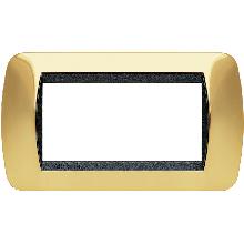 LIVING INT - PLACCA 4 POSTI ORO VERO - BTICINO L4804OR product photo