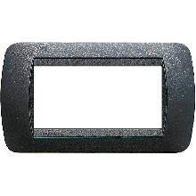 LIVING INTERNATIONAL PLACCA 4P PLASTICA ACCIAIO S. L4804PA - BTICINO L4804PA product photo