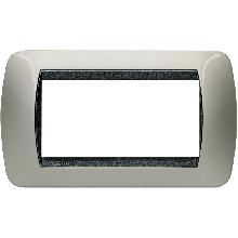 LIVING INT - PLACCA 4 POSTI TITANIO CHIARO - BTICINO L4804TC product photo