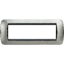 LIVING INT - PLACCA 7P ACCIAIO SPAZZOLATO - BTICINO L4807ACS product photo