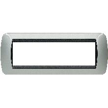 LIVING INT - PLACCA 7 POSTI ALLUMINIO - BTICINO L4807AL product photo