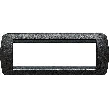 LIVING INT - PLACCA 7P GRAFITE NERO - BTICINO L4807GFN product photo