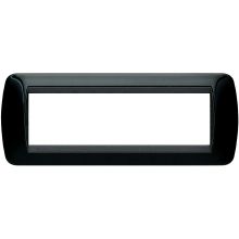 LIVING INT - PLACCA 7 POSTI NERO SOLID - BTICINO L4807NR product photo