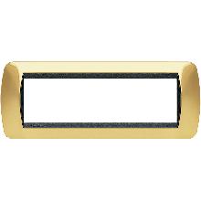 LIVING INT - PLACCA 7 POSTI ORO VERO - BTICINO L4807OR product photo