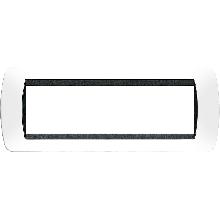 LIVING INT.- PLACCA 7P PLASTICA BIANCO S. - BTICINO L4807PB product photo