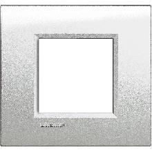 LIVINGLIGHT  - PLACCA 2P ARGENTO LUNARE LNA4802GL - BTICINO LNA4802GL product photo