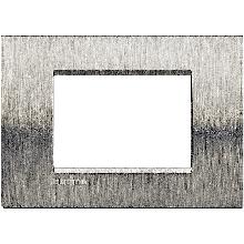 LIVINGLIGHT  - PLACCA 3P ACCIAIO SPAZZOLATO LNA4803ACS - BTICINO LNA4803ACS product photo