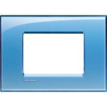 LIVING LIGHT - PLACCA 3P AZZURRO LNA4803AD - BTICINO LNA4803AD product photo