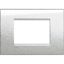 Placca Bticino Livinglight Argento Lunare 3 Posti Quadra Lna4803Gl - BTICINO LNA4803GL product photo