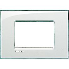 LIVING LIGHT - PLACCA 3P ACQUAMARINA LNA4803KA - BTICINO LNA4803KA product photo