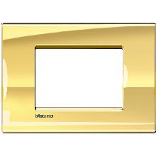 LIVING LIGHT - PLACCA 3P ORO FREDDO LNA4803OA - BTICINO LNA4803OA product photo