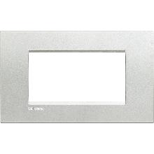 LIVING LIGHT - PLACCA 4P ARGENTO LNA4804AG - BTICINO LNA4804AG product photo