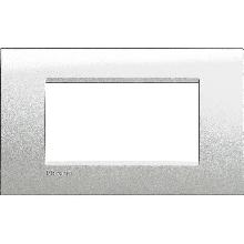 LIVING LIGHT - PLACCA 4P ARGENTO LUNARE LNA4804GL - BTICINO LNA4804GL product photo
