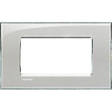 PLACCA LIVING LIGHT GHIACCIO LNA4804KG BTICINO QUADRA 4 POSTI - BTICINO LNA4804KG product photo