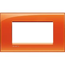 PLACCA LIVING LIGHT ARANCIO LNA4804OD BTICINO QUADRA 4 POSTI - BTICINO LNA4804OD product photo