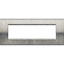 LIVING LIGHT - PLACCA 7P ACCIAIO SPAZZOLATO LNA4807ACS - BTICINO LNA4807ACS product photo