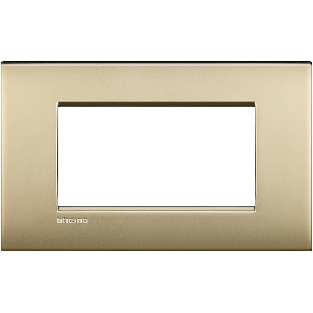 LIVING LIGHT PLACCA 4P ORO SATINATO AIR LNC4804OF - BTICINO LNC4804OF product photo