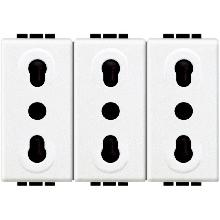 LIGHT - PRESA TRIPLEX BIPASSO 10/16A - BTICINO N4180/3 product photo