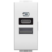 LL - CARICATORE USB TIPO A+C 1M BIANCO - BTICINO N4191AC - BTICINO N4191AC product photo