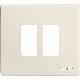 PLACCA 2 POSTI X SCATOLA TONDA RESINA AVORIO MAGIC - BTICINO 500/2/R product photo Photo 02 2XS