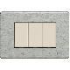PLACCA 3 POSTI ALLUMINIO MATIX AVORIO MAGIC TT - BTICINO 503/3A/AL product photo Photo 02 2XS