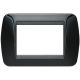 LIVING INT - PLACCA 3 POSTI NERO SOLID - BTICINO L4803NR product photo Photo 01 2XS