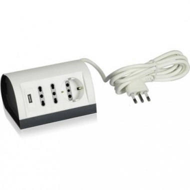 MULTIPRESA 2 PRSE BIPASSO 10/16+1 P30+USB BIANCA INTERLINK - BTICINO 150462 product photo Photo 01 3XL